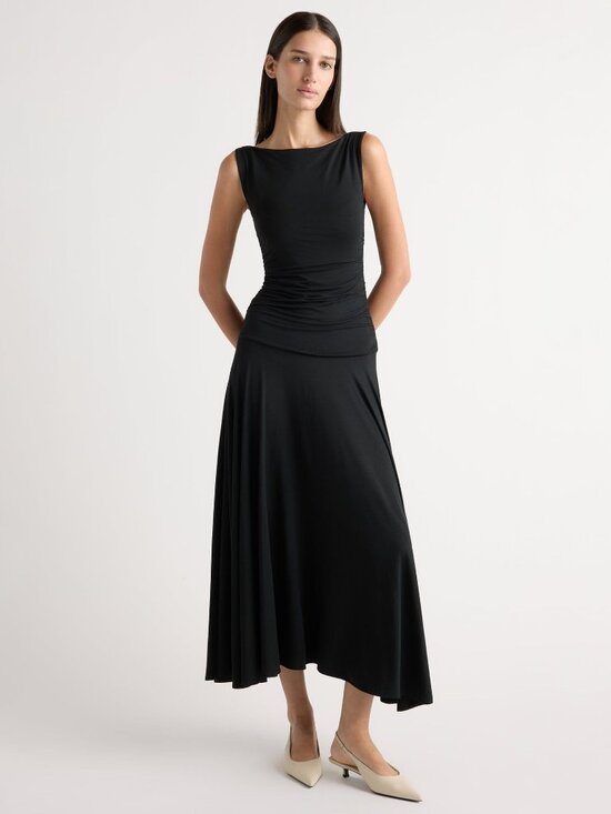 Modern Citizen Dresses & Skirts - Modern Citizen Tamsin Ruched Drop-Waist Maxi Dress Size MBlack / M